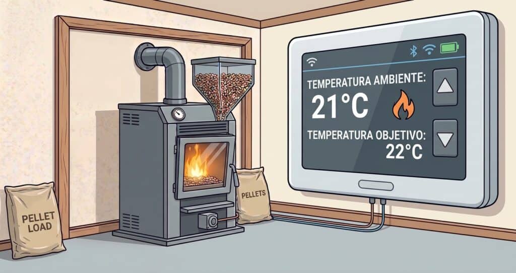 termostato estufa pellets