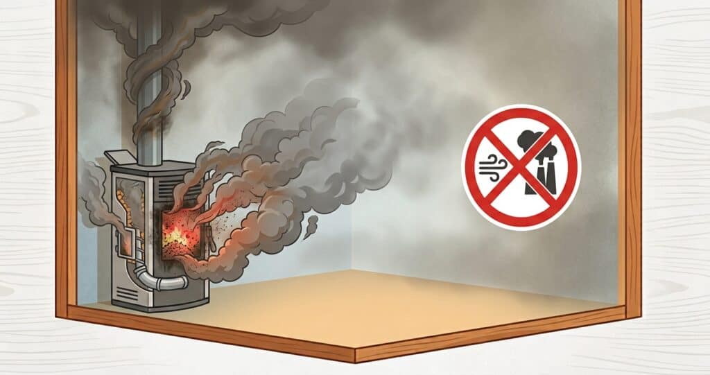 estufa pellets humo